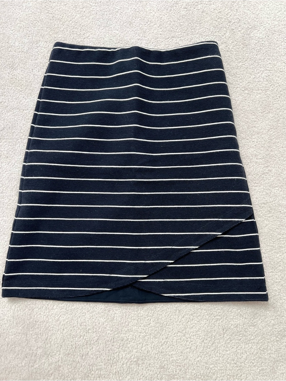 Loft Navy & White Striped Skirt